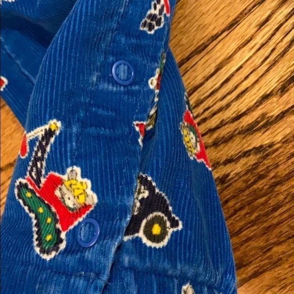 OshKosh B’gosh | Vintage Mice at Work Overalls Blue Corduroy Sz 3-6m‎ - Picture 4 of 8
